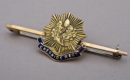 Cheshire Regiment Gold Sweetheart Brooch